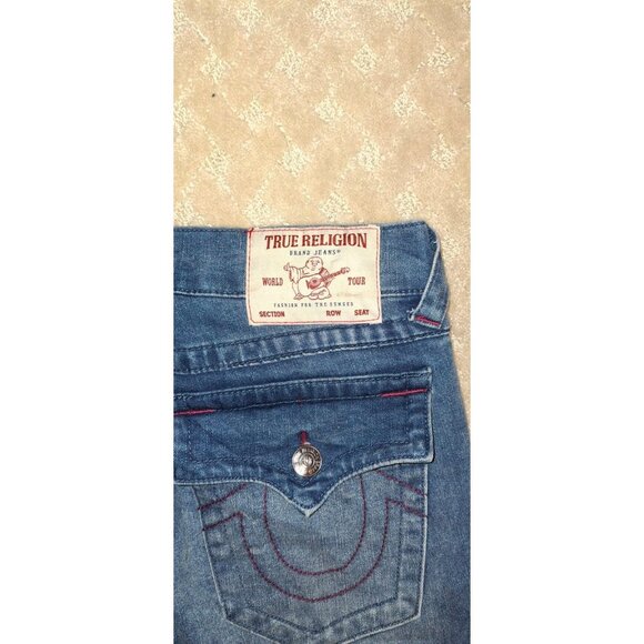 True Religion Jeans Men's Size 30x30 Rocco Relaxed Skinny Flap Pocket World Tour - Picture 5 of 6